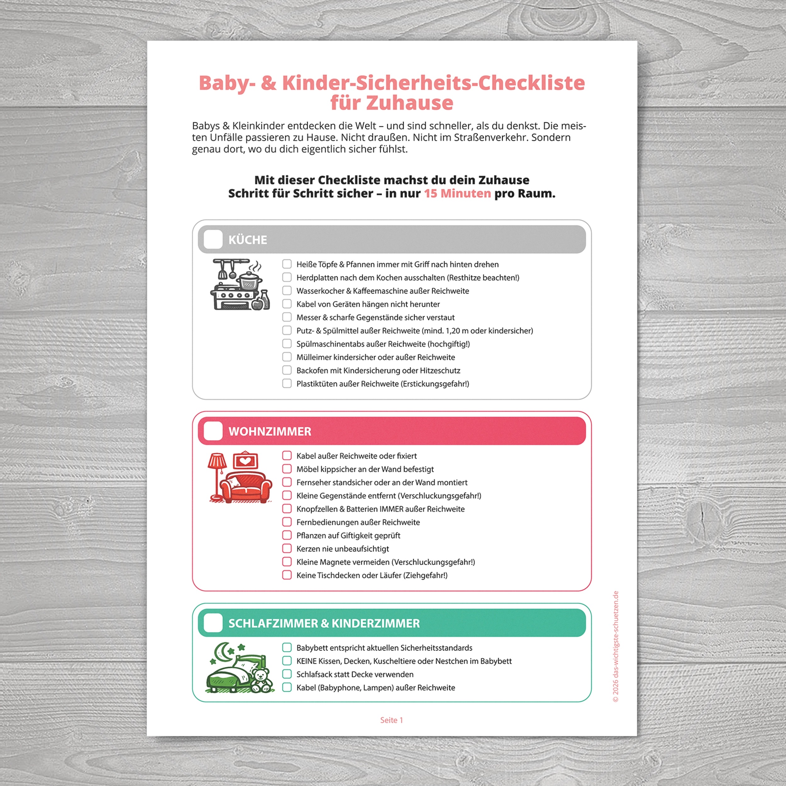 Baby- und Kinder-Sicherheits-Checkliste für Zuhause