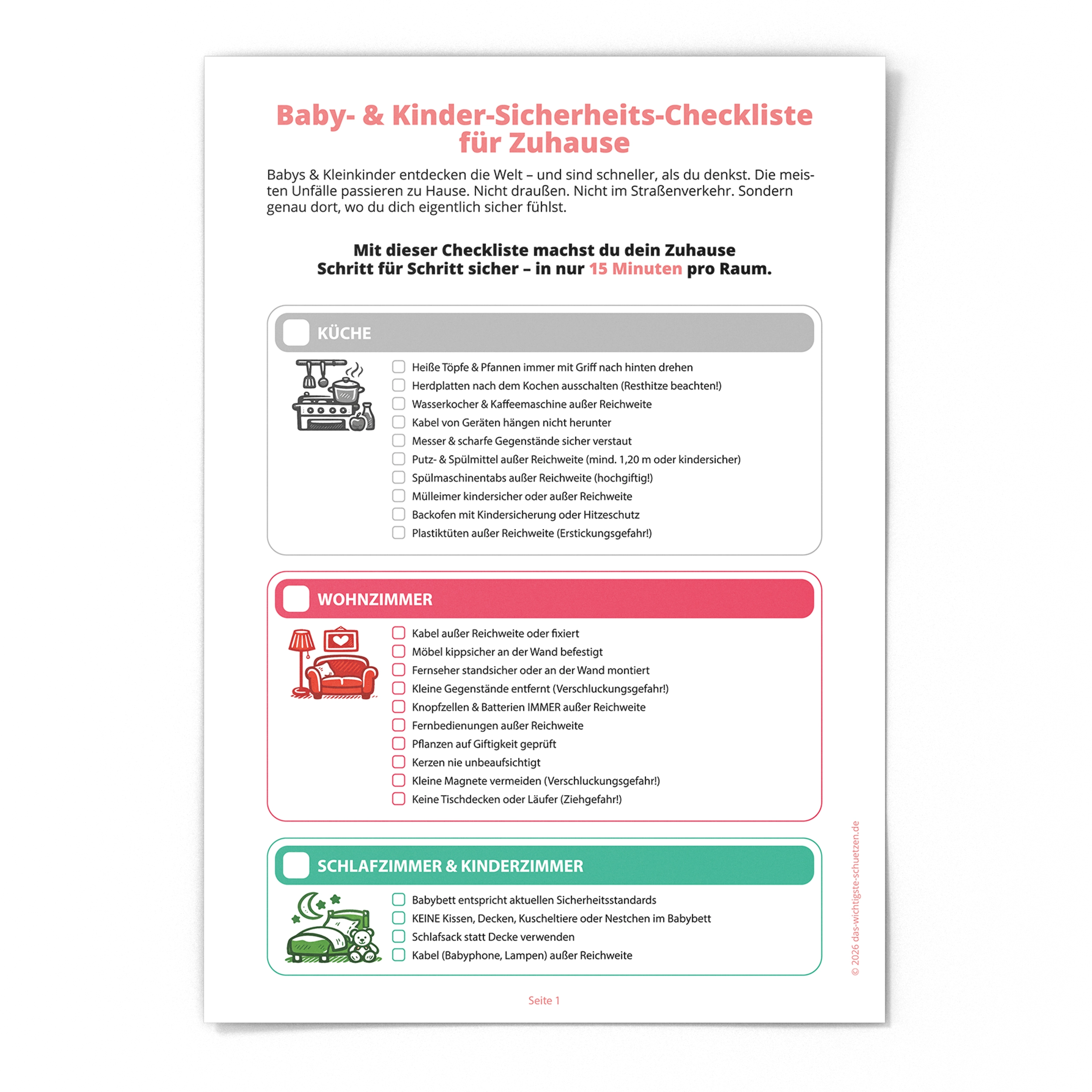 Baby- und Kinder-Sicherheits-Checkliste für Zuhause